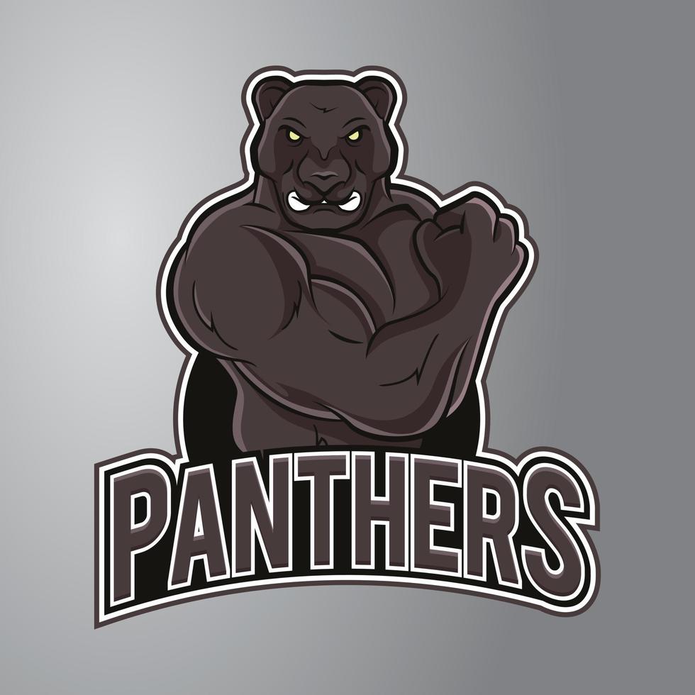 fuerte logotipo de la mascota de la pantera vector