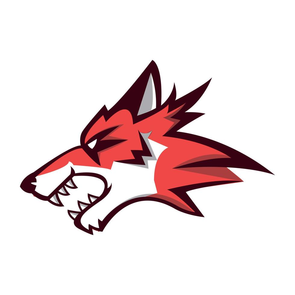 Wolf Angry Illustration Design vector