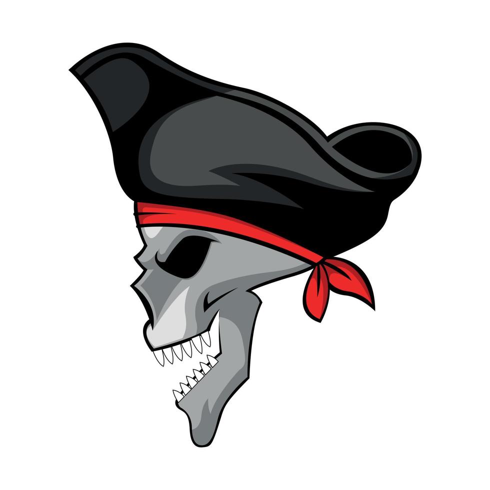 diseño de ilustración de calavera pirata vector