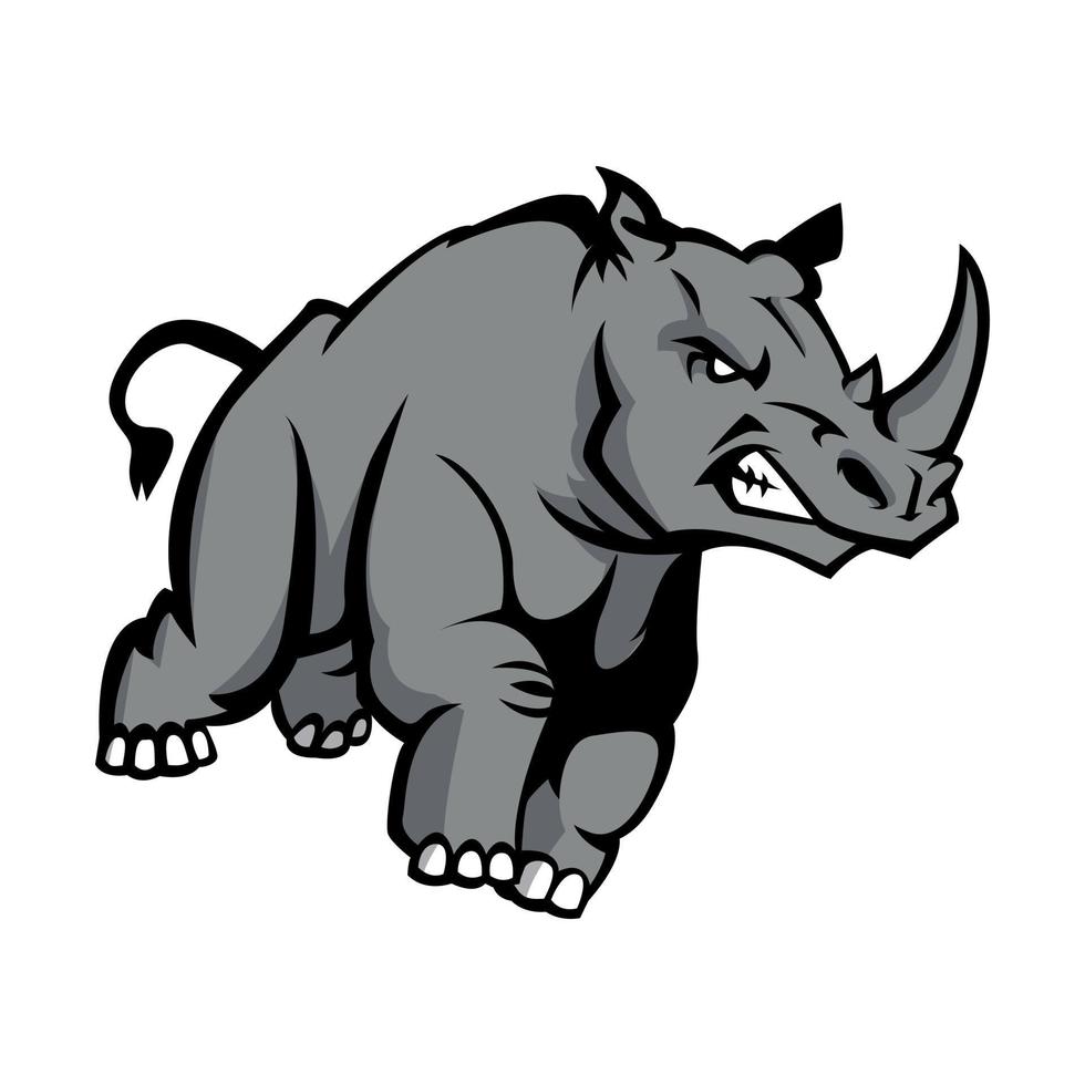 Rhino Animal Vector Illustration Design