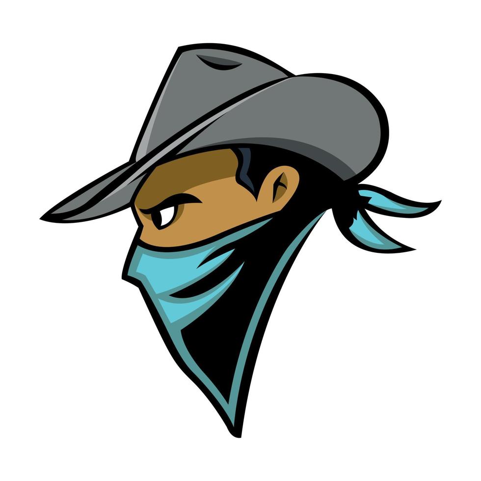 Cowboy Face Illustration vector