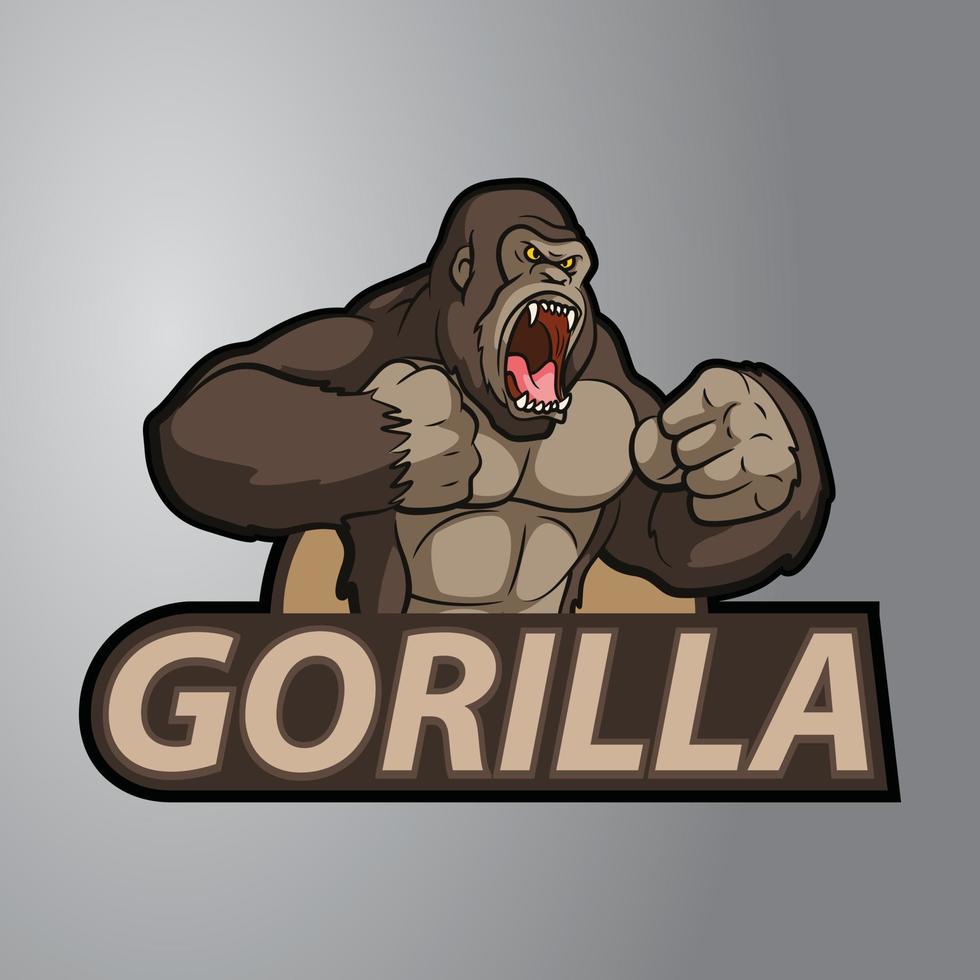 logotipo de gorila enojado vector