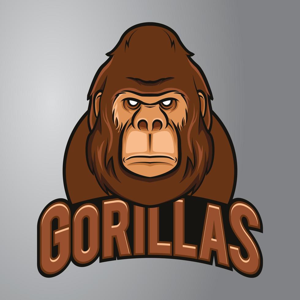 logotipo de la mascota del gorila vector