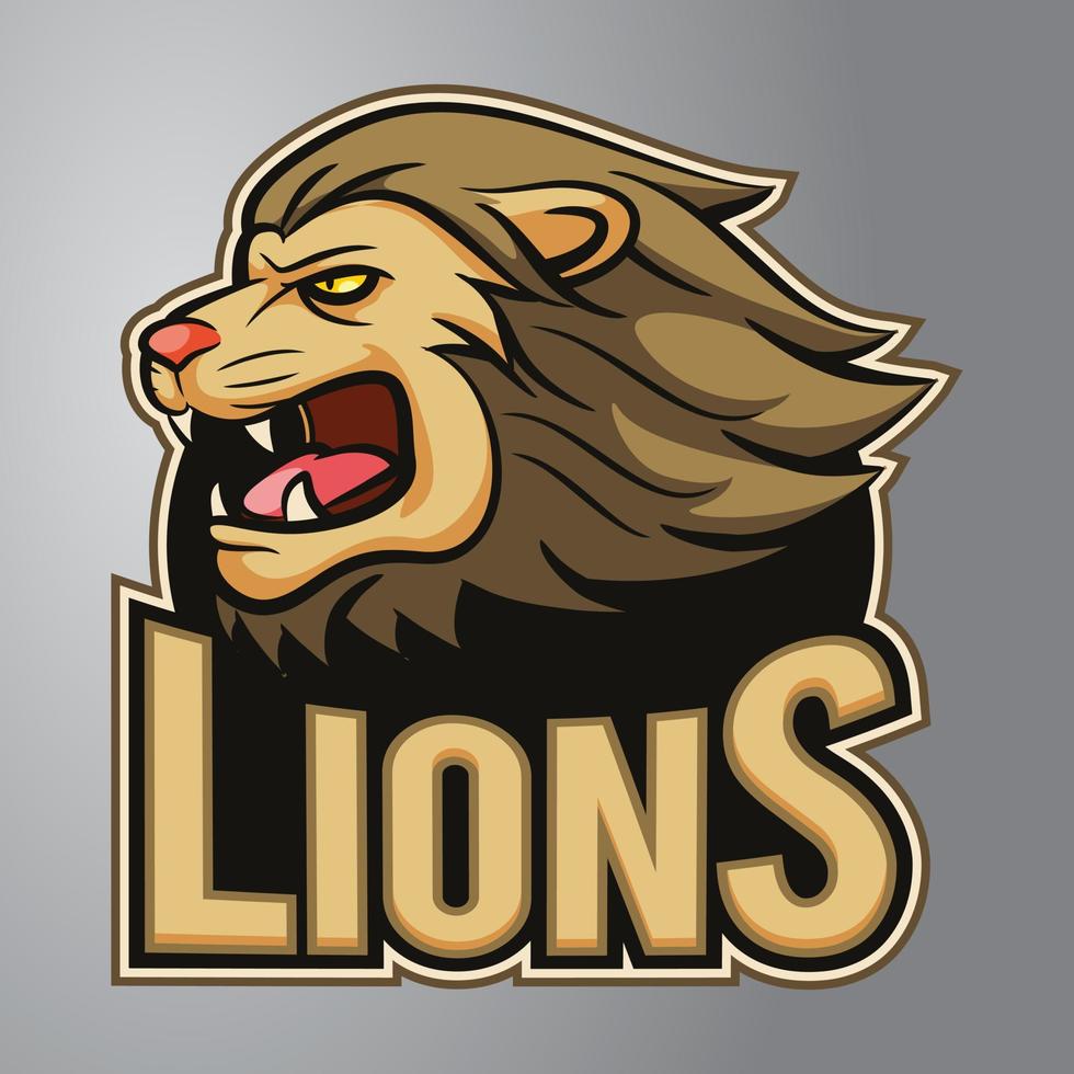 logotipo de la mascota de cabeza de león vector