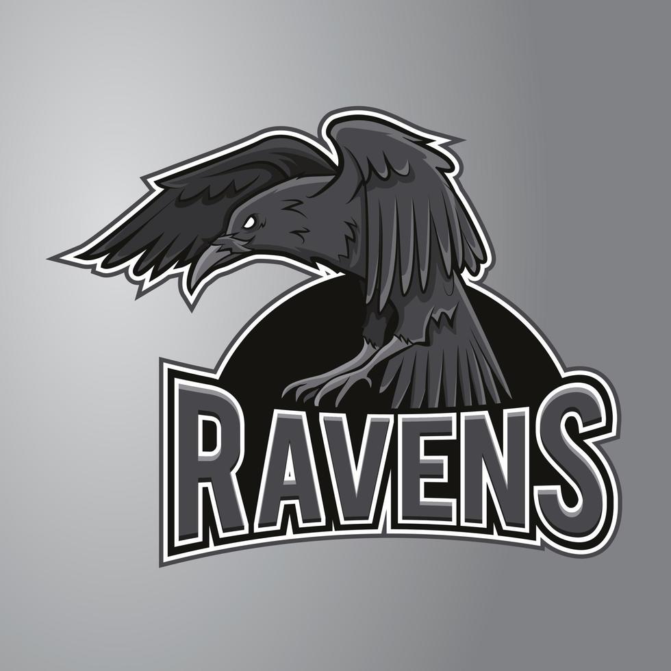 logotipo de la mascota del cuervo vector