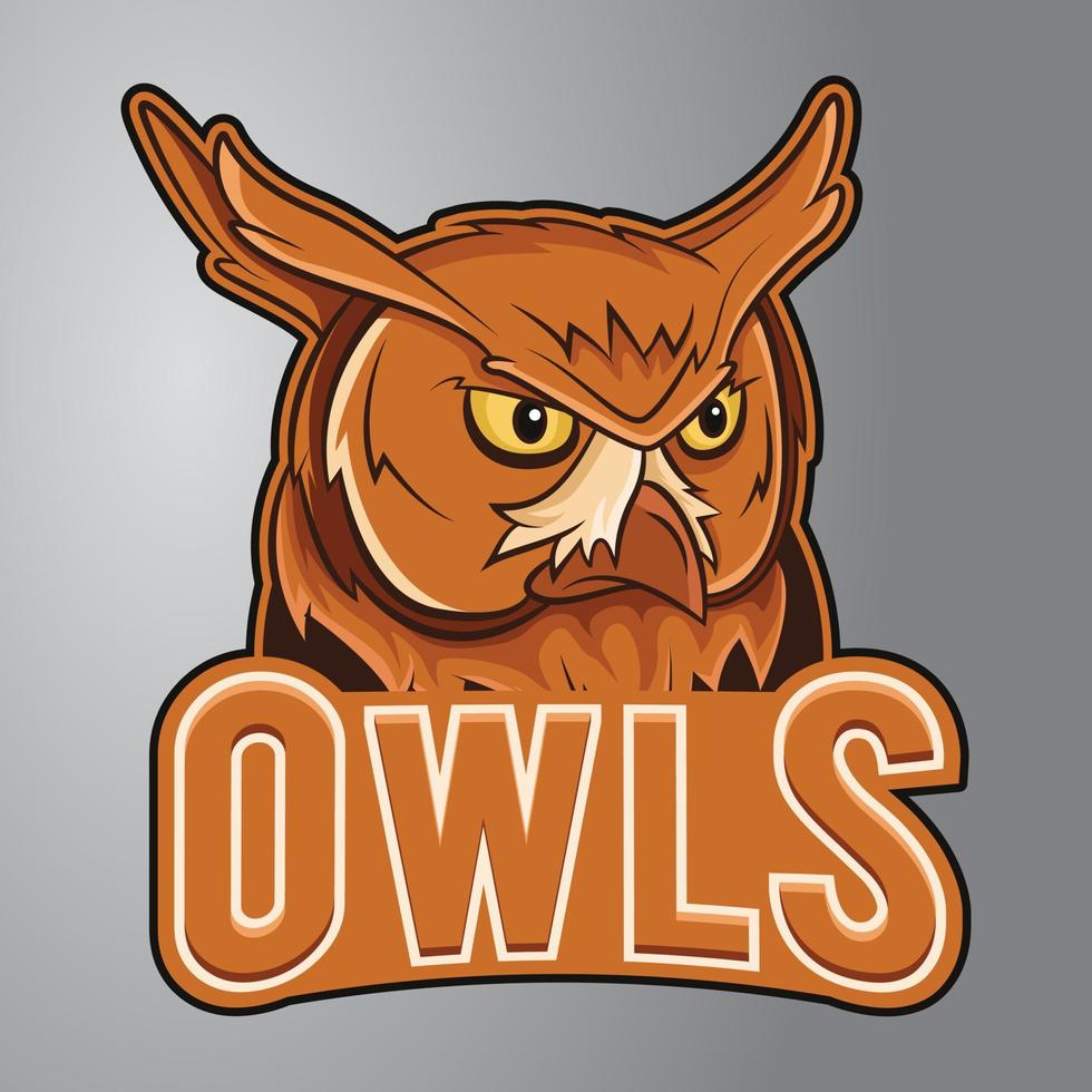 Owl Head Mascot Logo vector