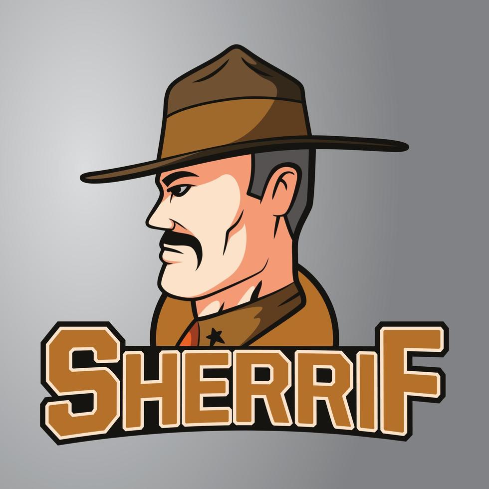 logotipo de la mascota del alguacil vector