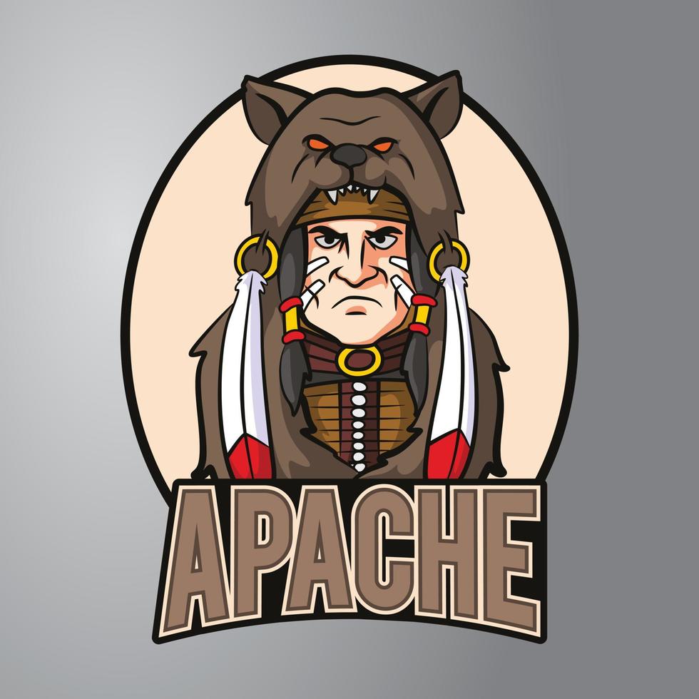 logotipo de la mascota apache vector