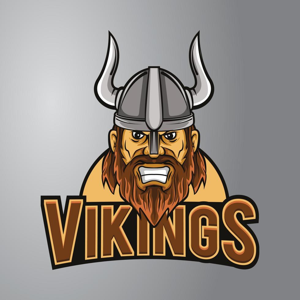 logotipo de la mascota vikinga vector