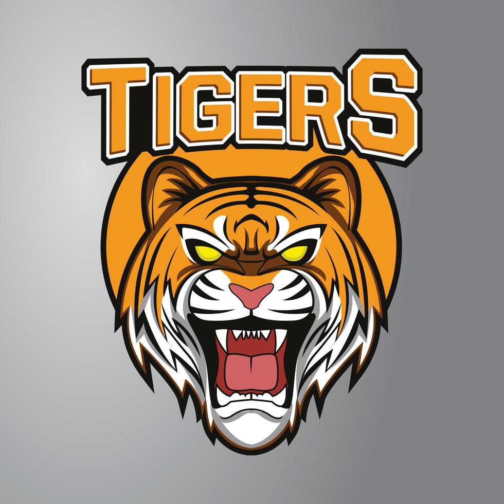 logotipo de la mascota del tigre enojado vector