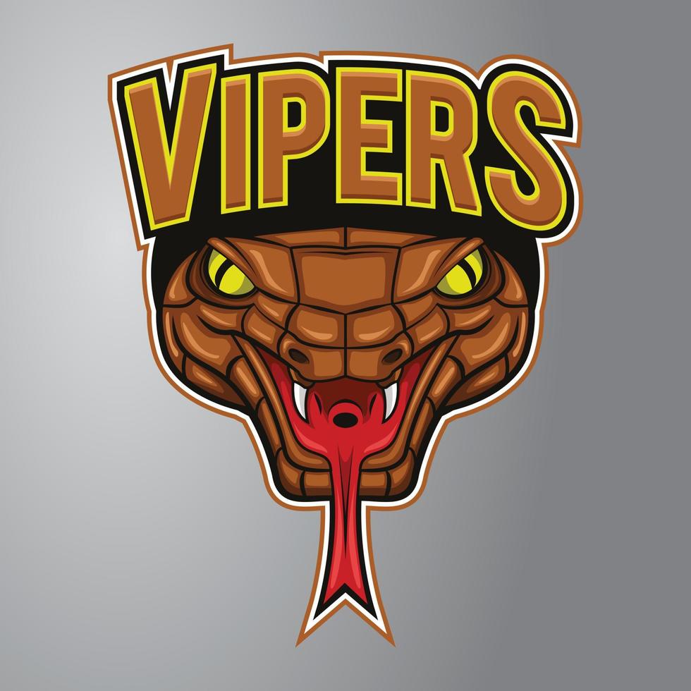 logotipo de la mascota de las víboras vector