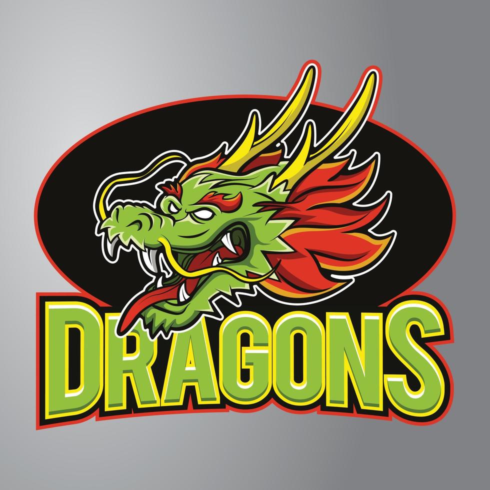 logotipo de la mascota del dragón vector