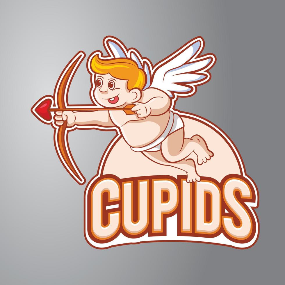 logotipo de la mascota de cupido vector