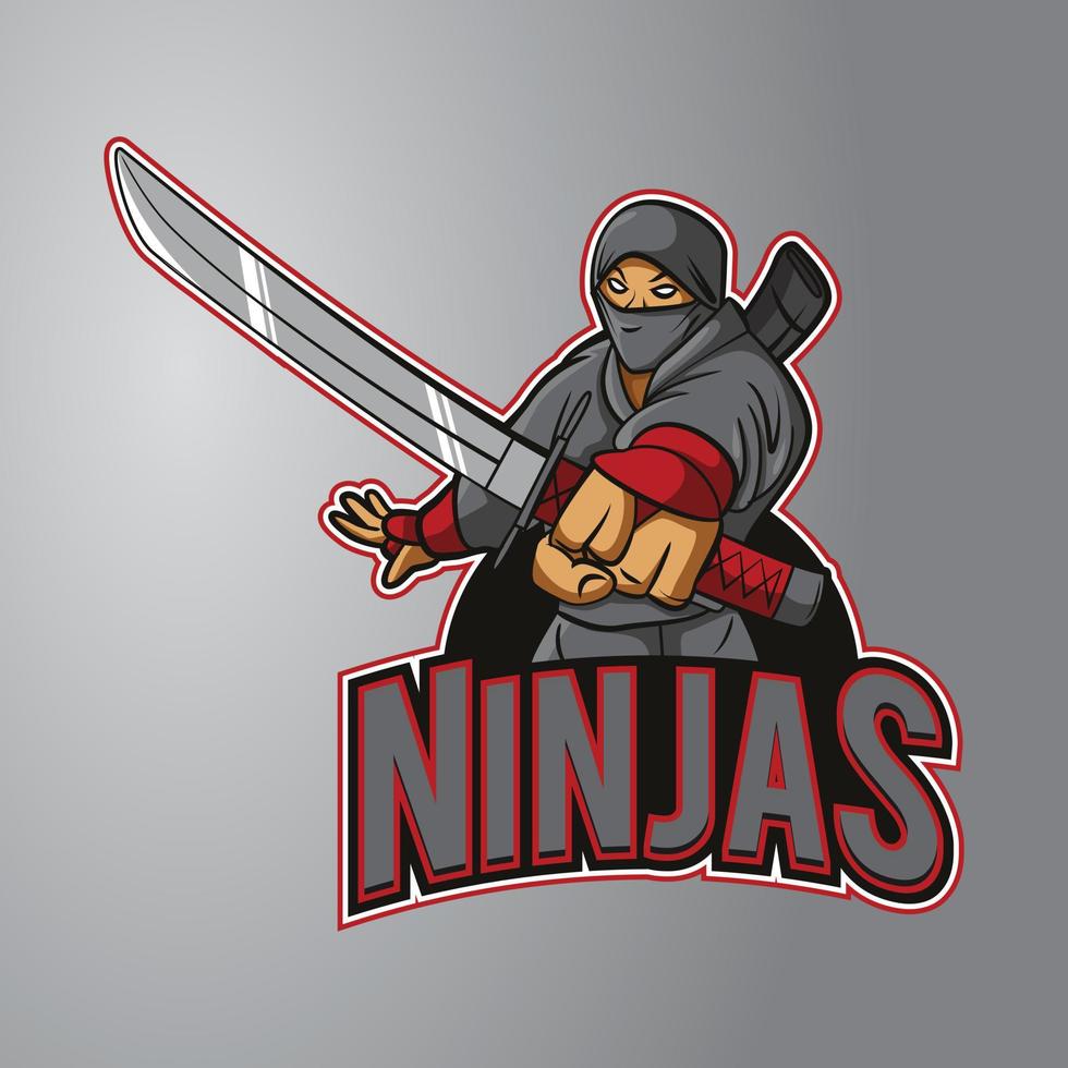 logotipo de la mascota ninja vector