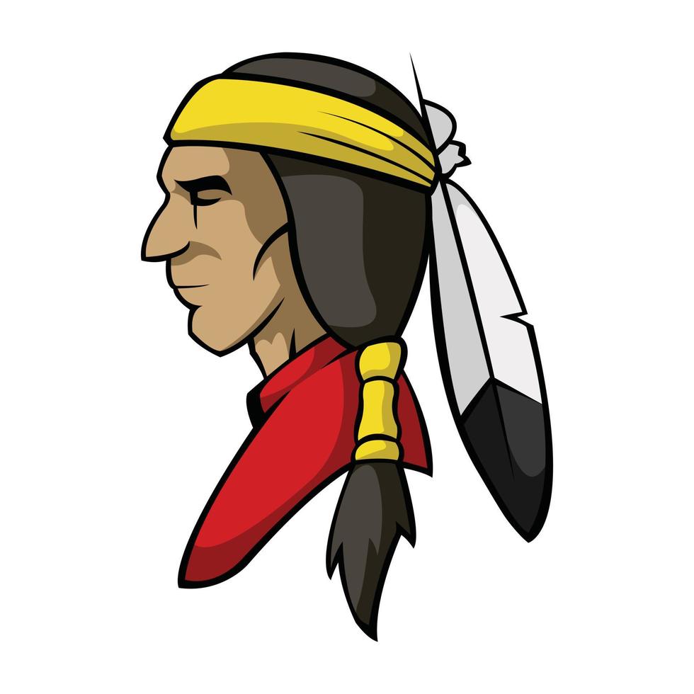 apache, indio, ilustración vector