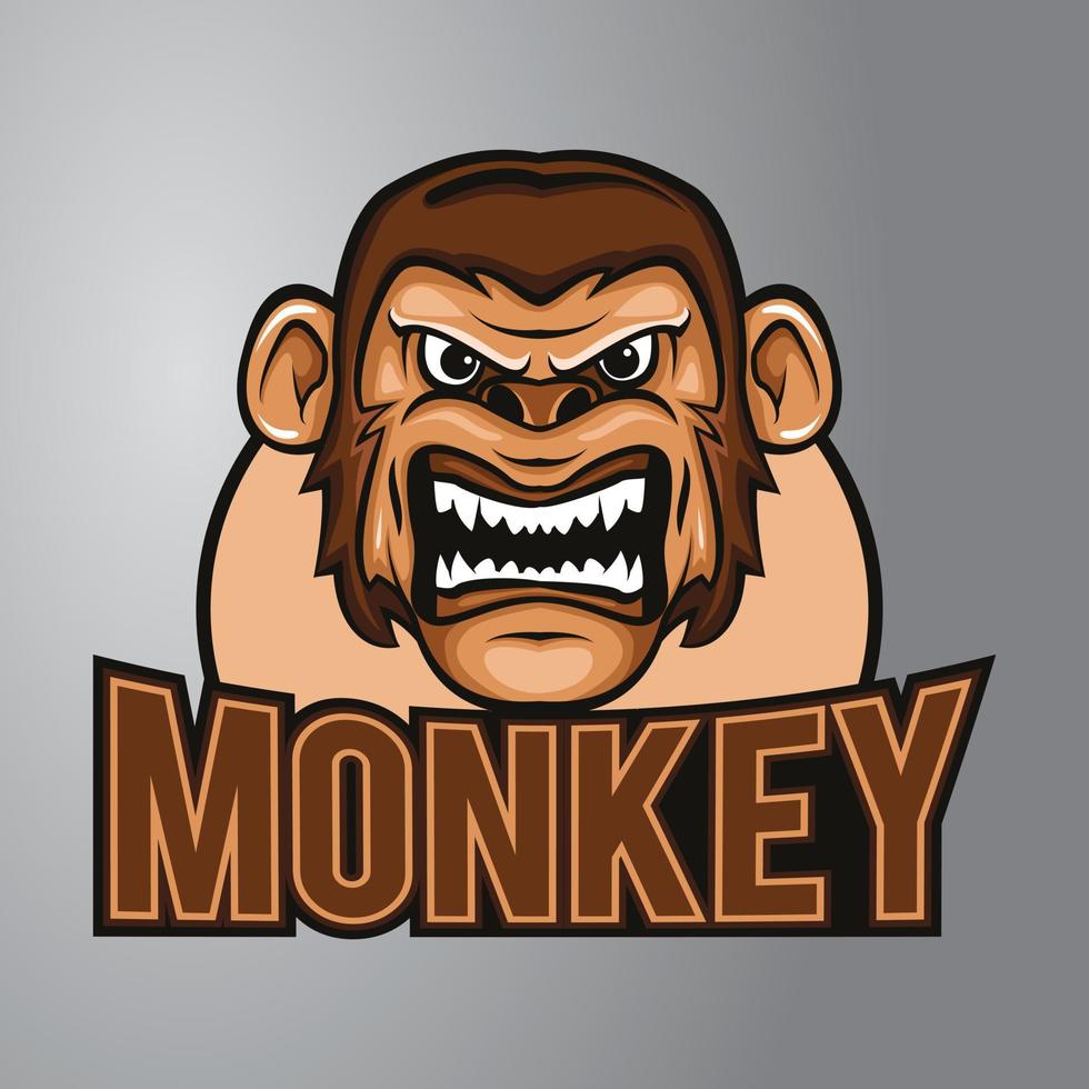 logotipo de la mascota del mono vector