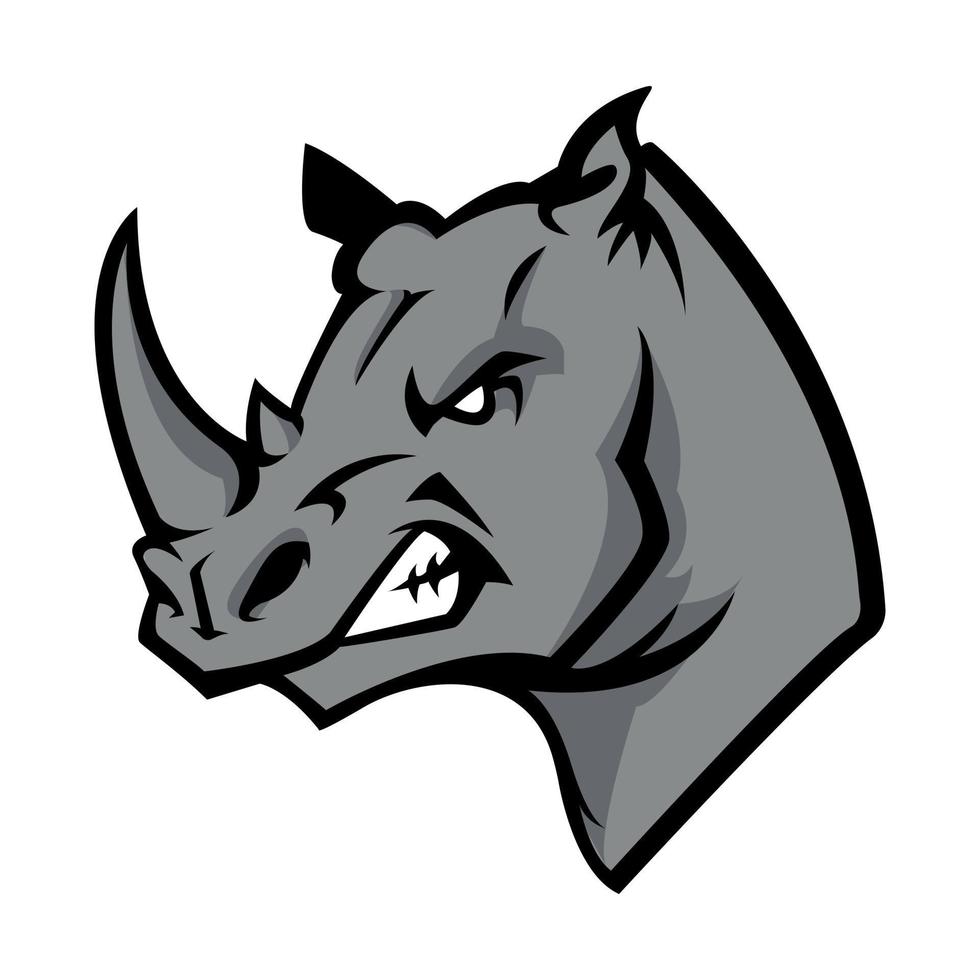 Rhino Head Illustration Design vector