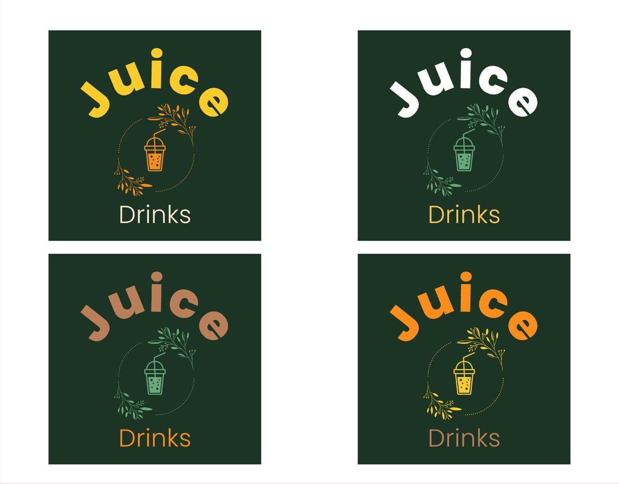 Juice drinks design set vector