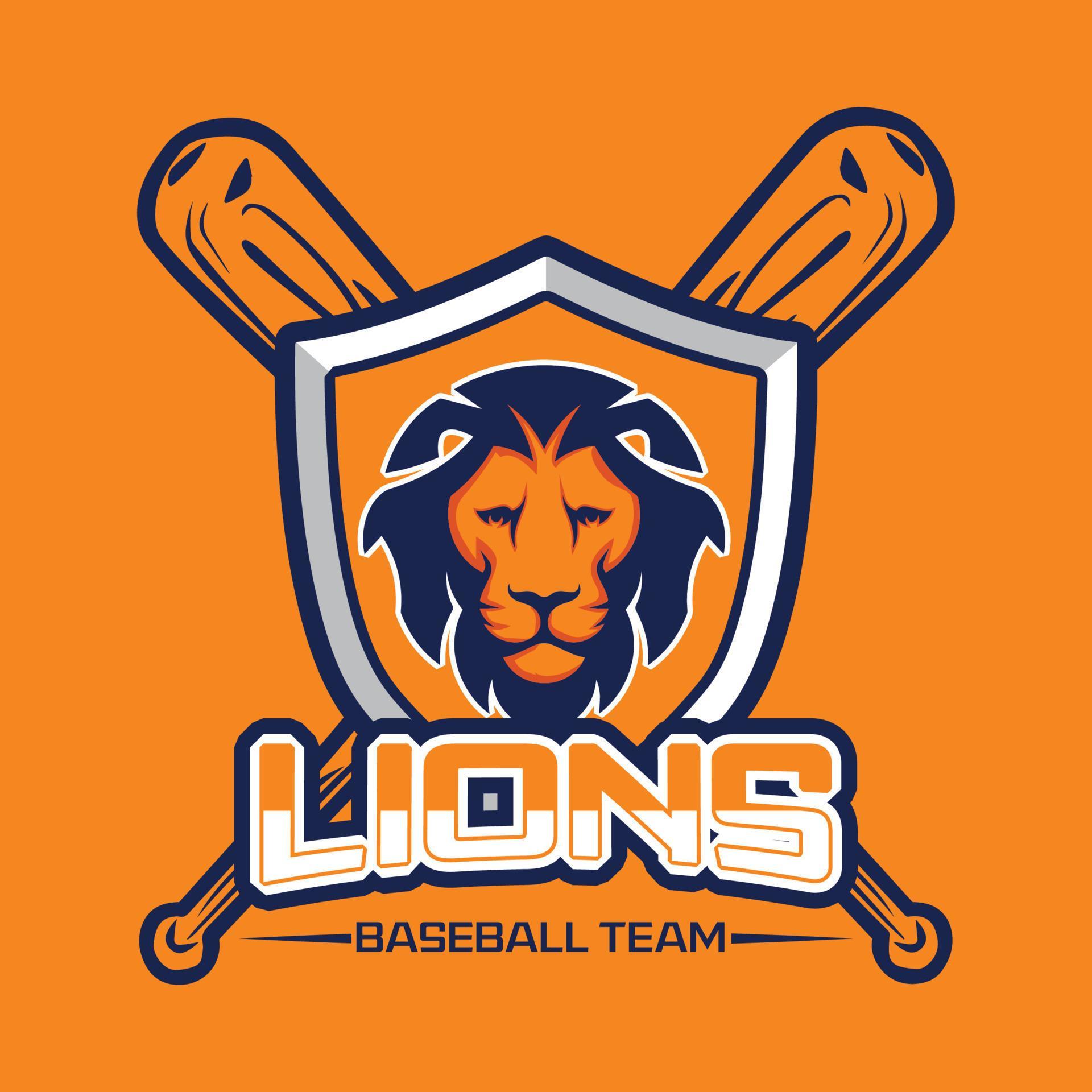 lion baseball team logo vector template 17259579 Vector Art at Vecteezy