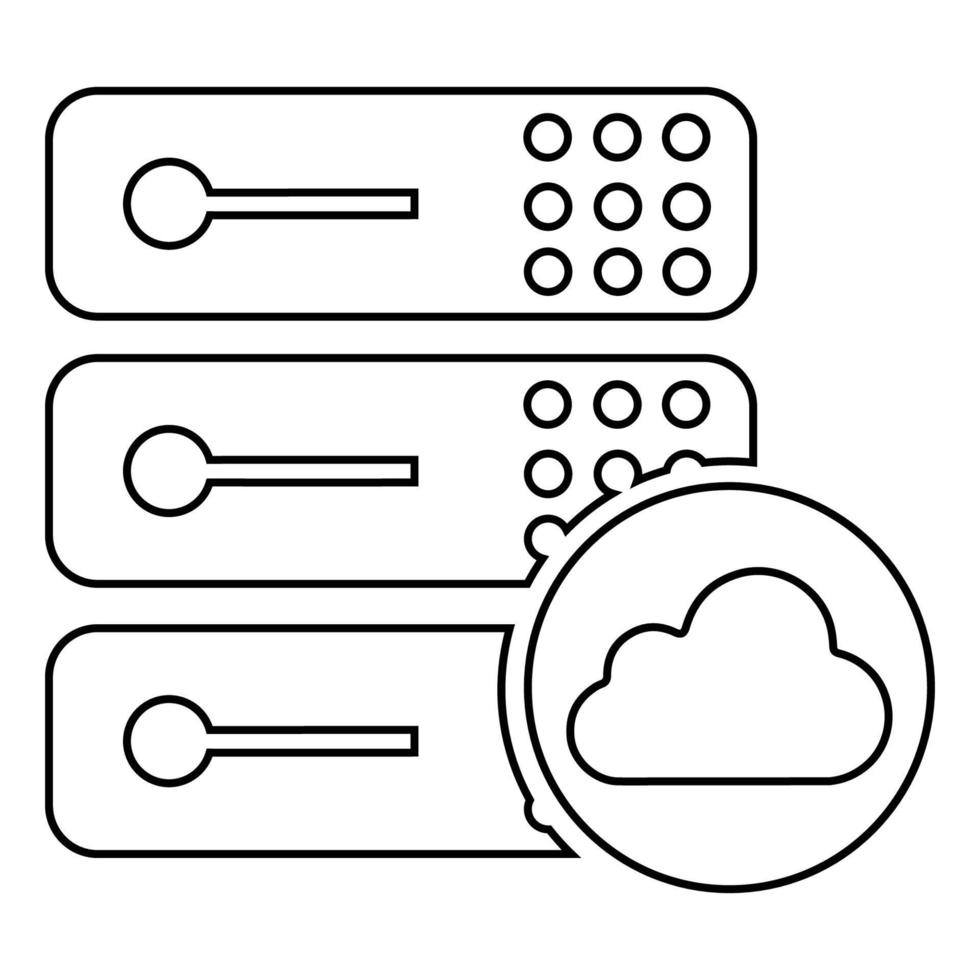Cloud, database, host icon vector
