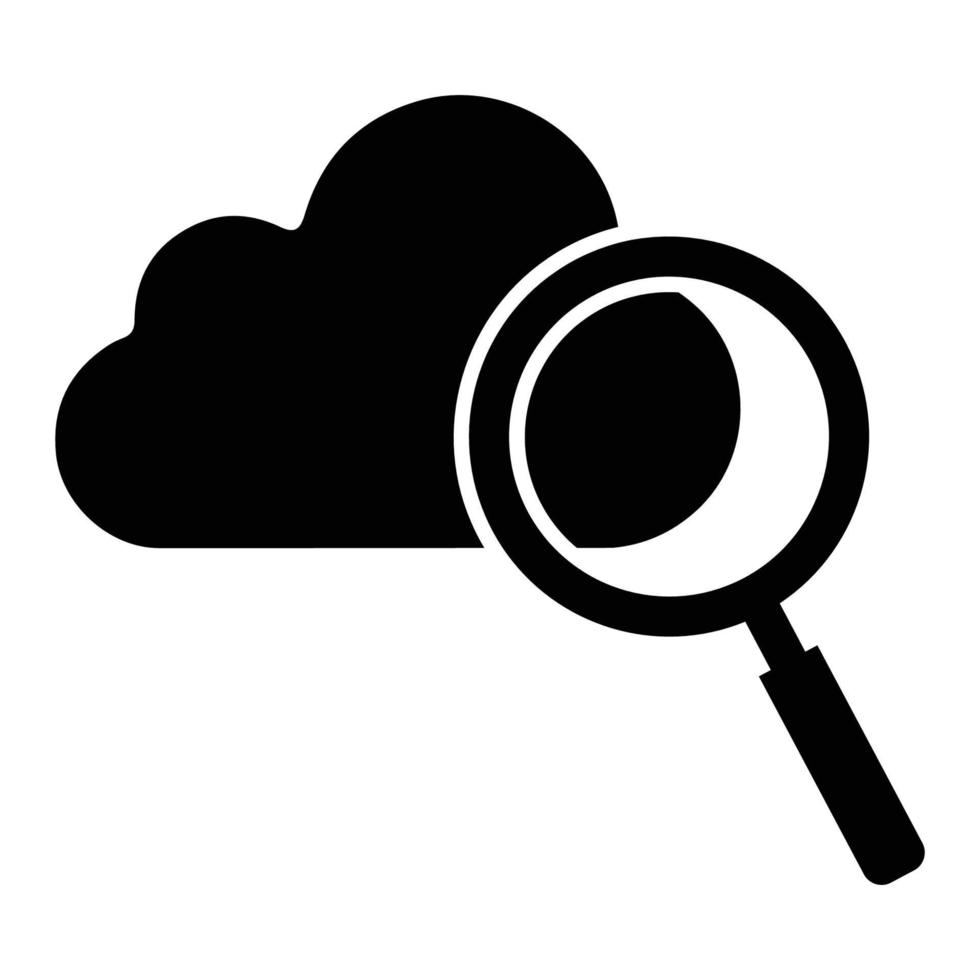 Cloud, find, internet search icon vector
