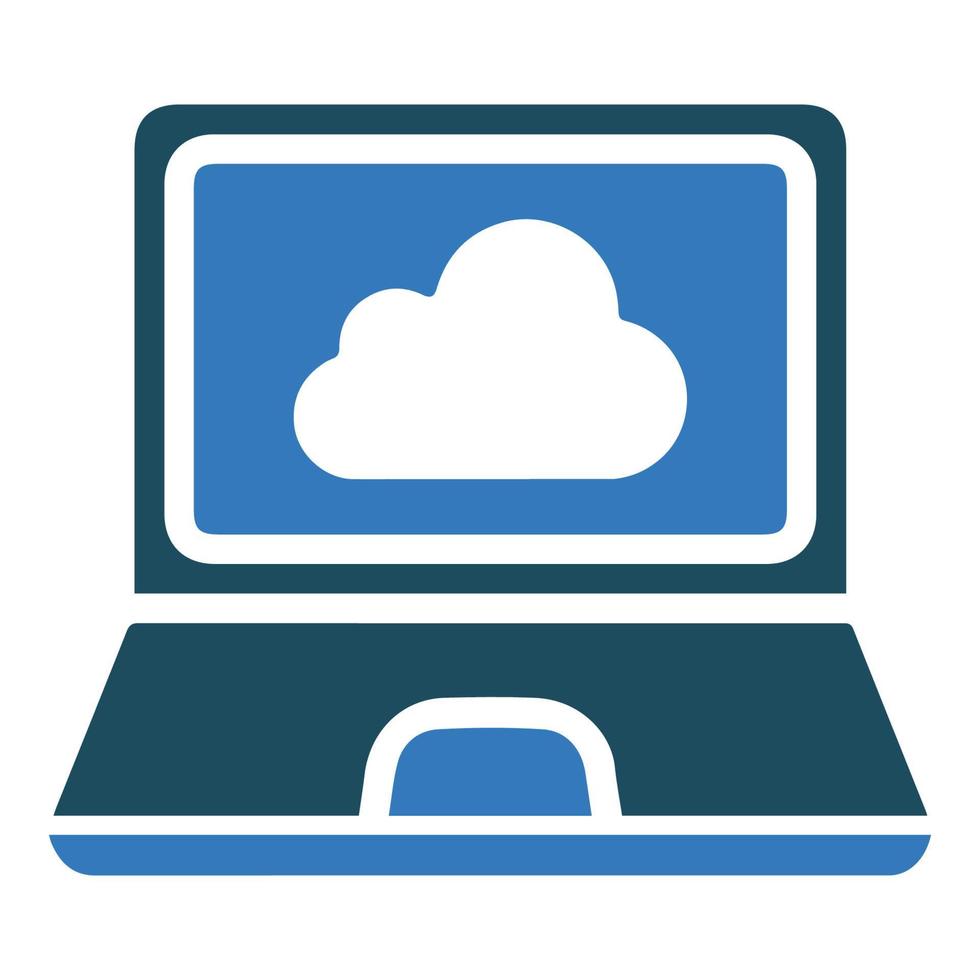 Cloud, computer, laptop icon vector