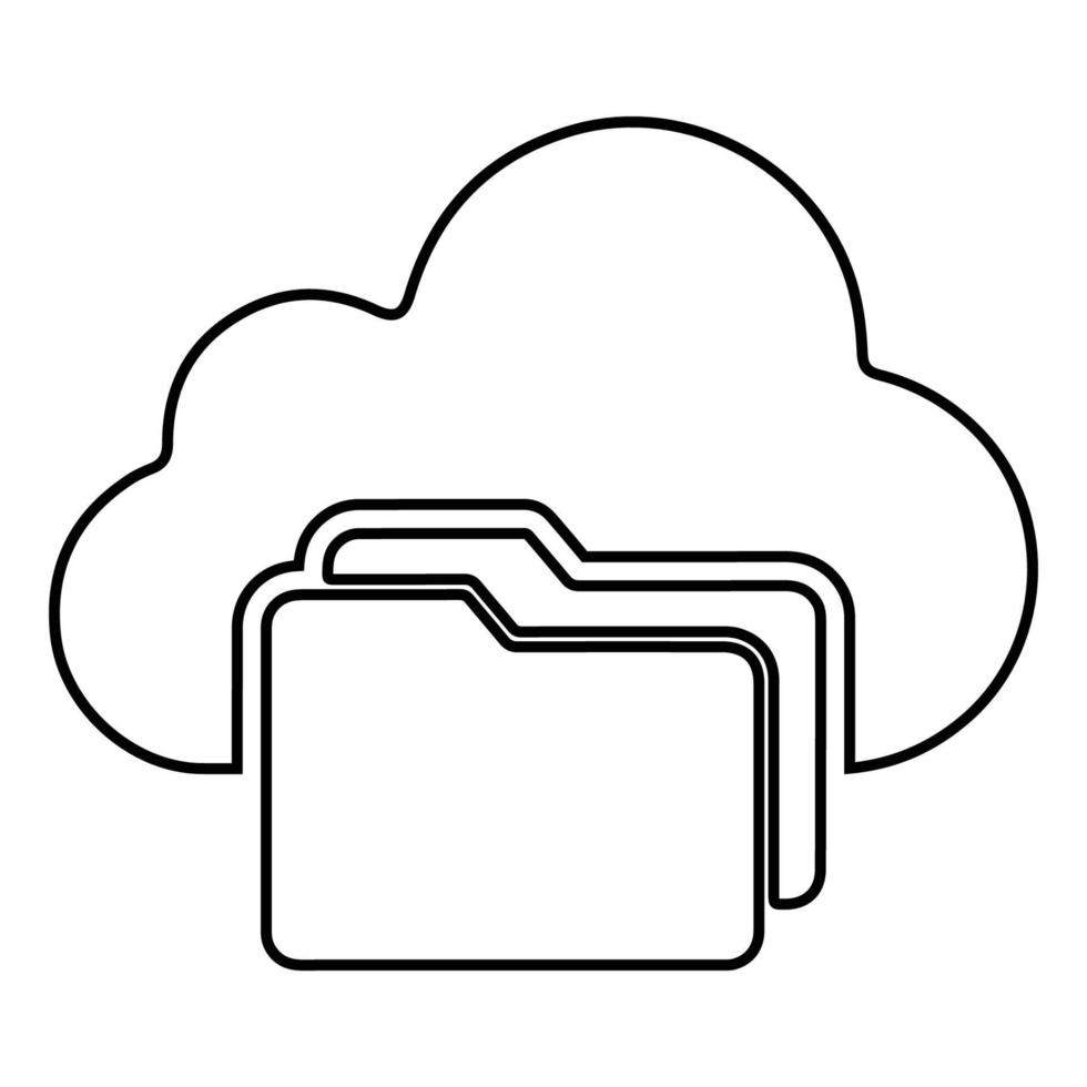 Cloud, folder, sharing icon vector