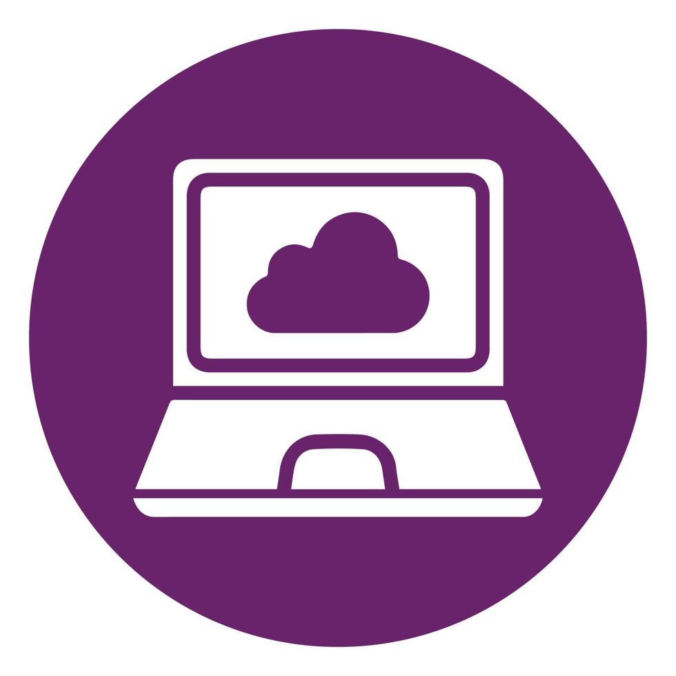 Cloud, computer, laptop icon vector