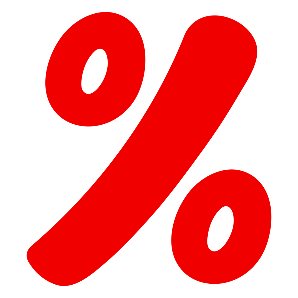 Percent icon, Discount Symbol on Transparent Background png