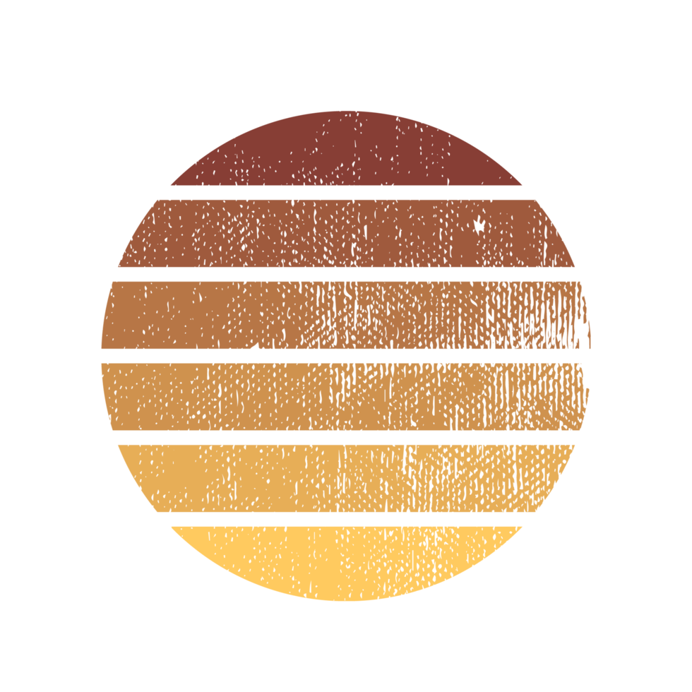 puesta de sol retro vintage colores png