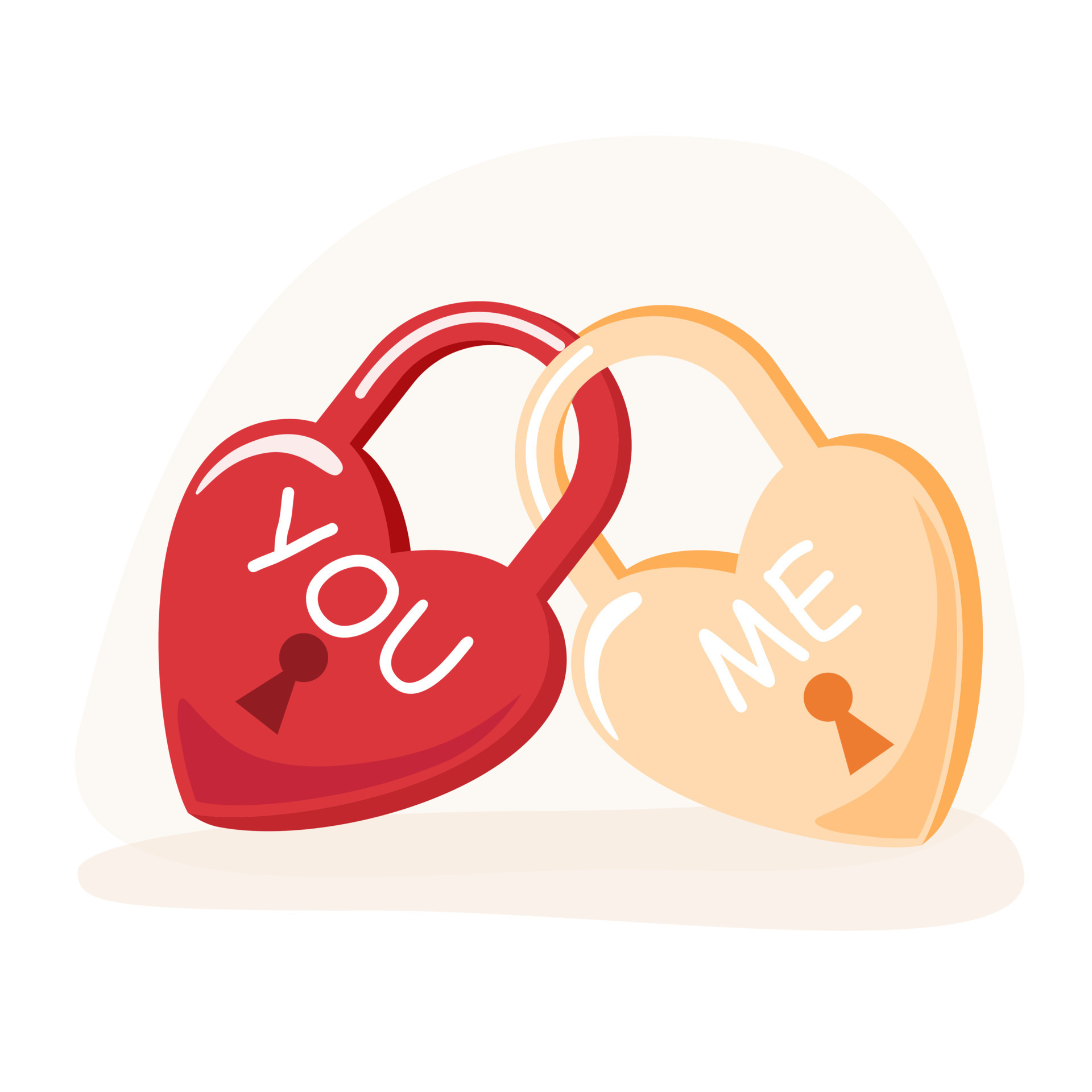 Hand drawn love card with doodle hearts and isolated text. Elements and ...