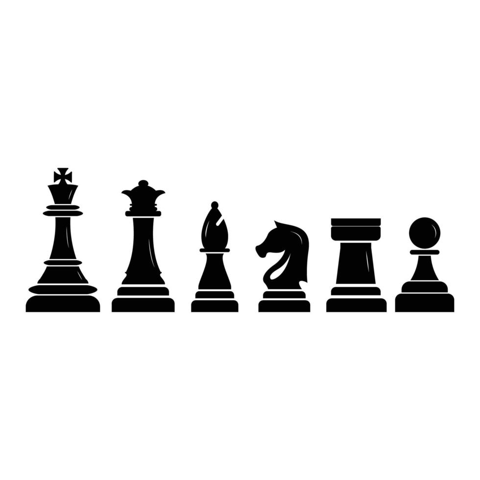 set chess icon vector