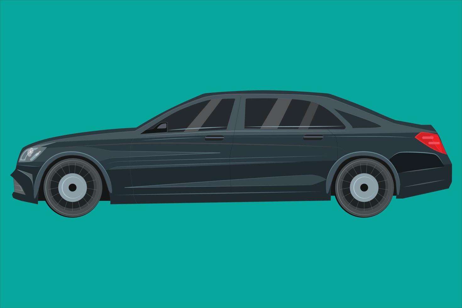 Realistic car. sedan. side view vector