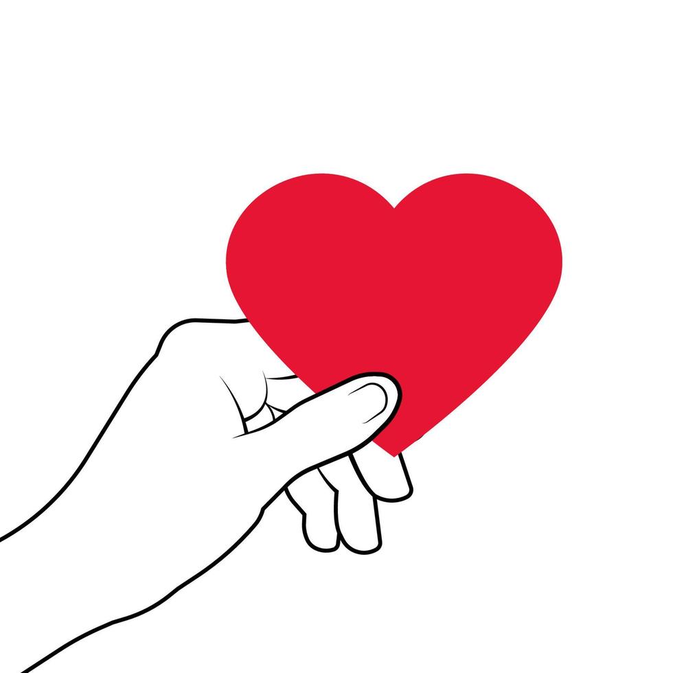 Hand holding heart  vector