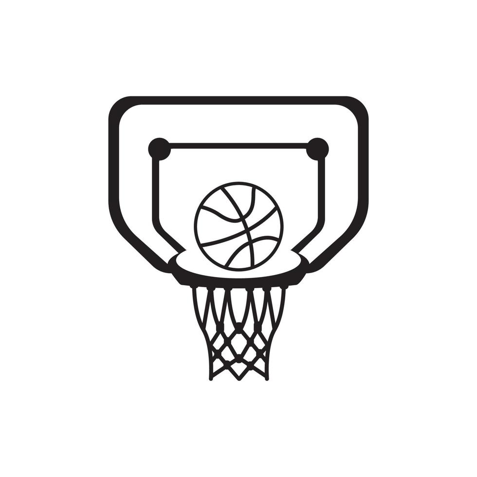 plantilla de logotipo de ilustración de vector de icono de aro de baloncesto.