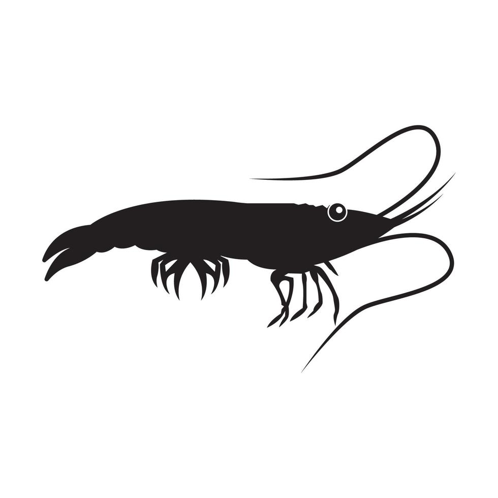diseño de ilustración de vector de icono de logotipo de camarón