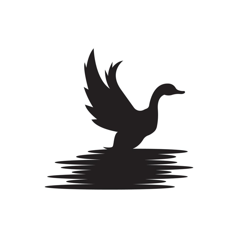 diseño de logotipo de ilustración de icono de vector de pato