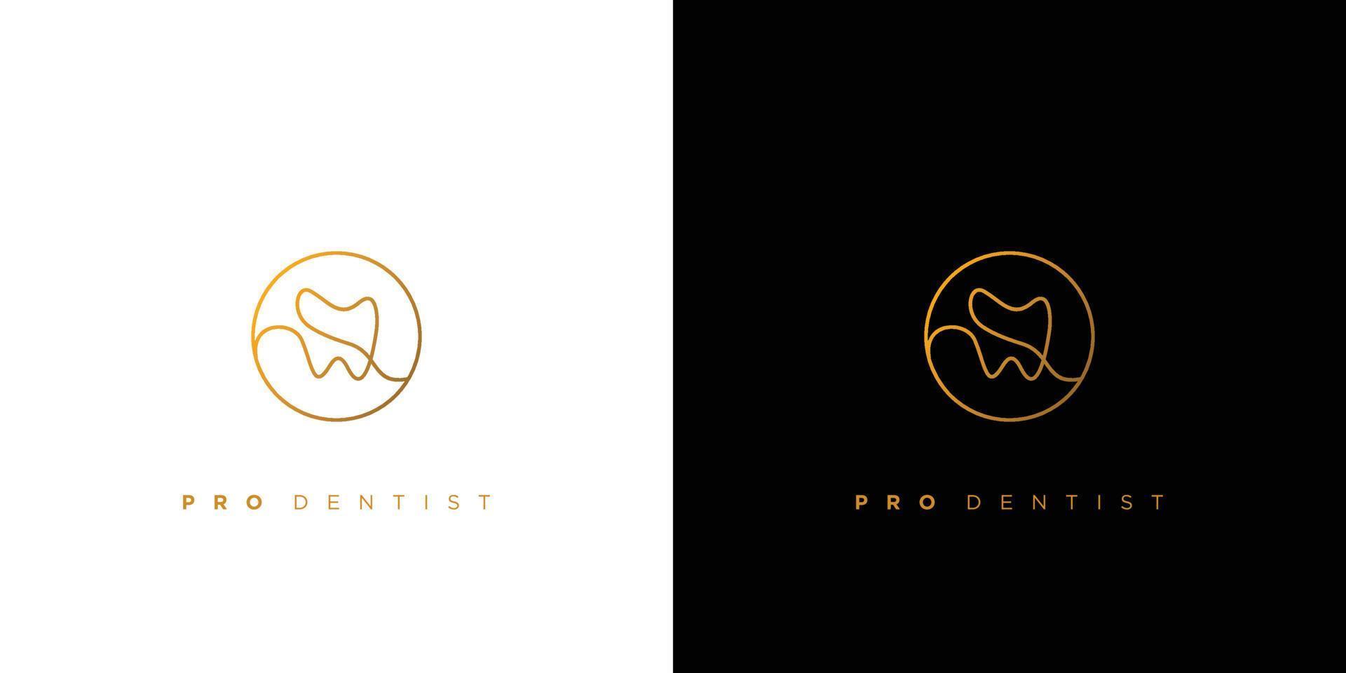Modern and elegant  pro dentist logo design vector