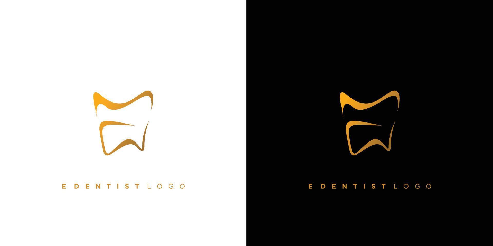 E letter tooth logo design is unique and attractive vector