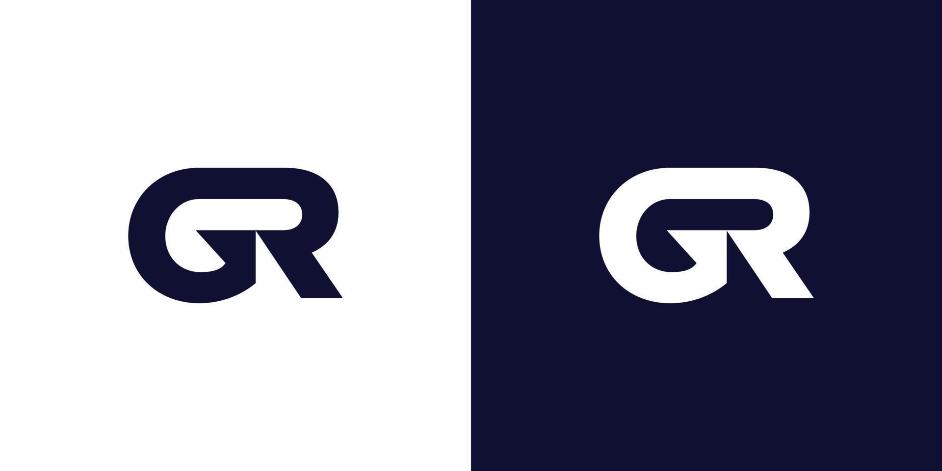 Modern and strong  letter GR initials logo design vector