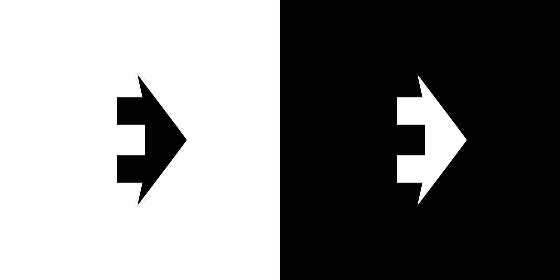 diseño de logotipo de combinación de símbolo de movimiento y letra e moderna y poderosa vector