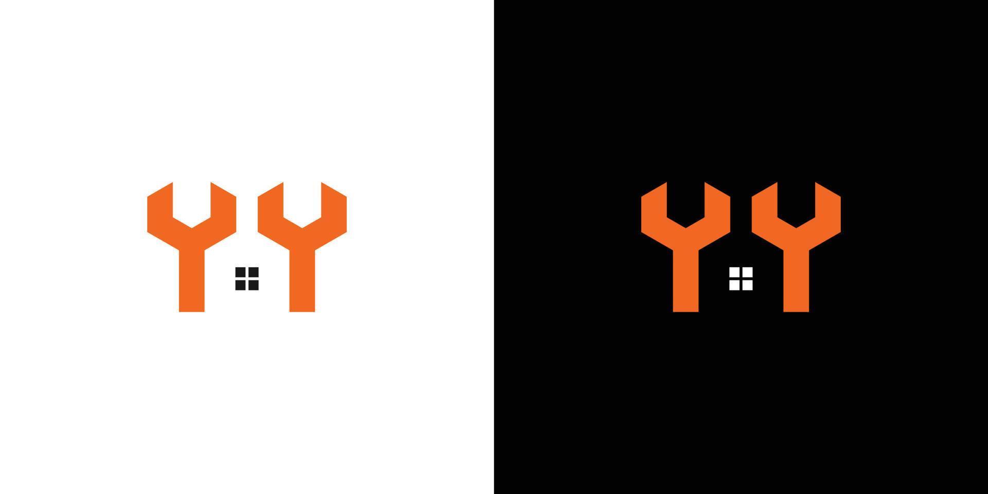 Modern and unique engineering house logo design vector