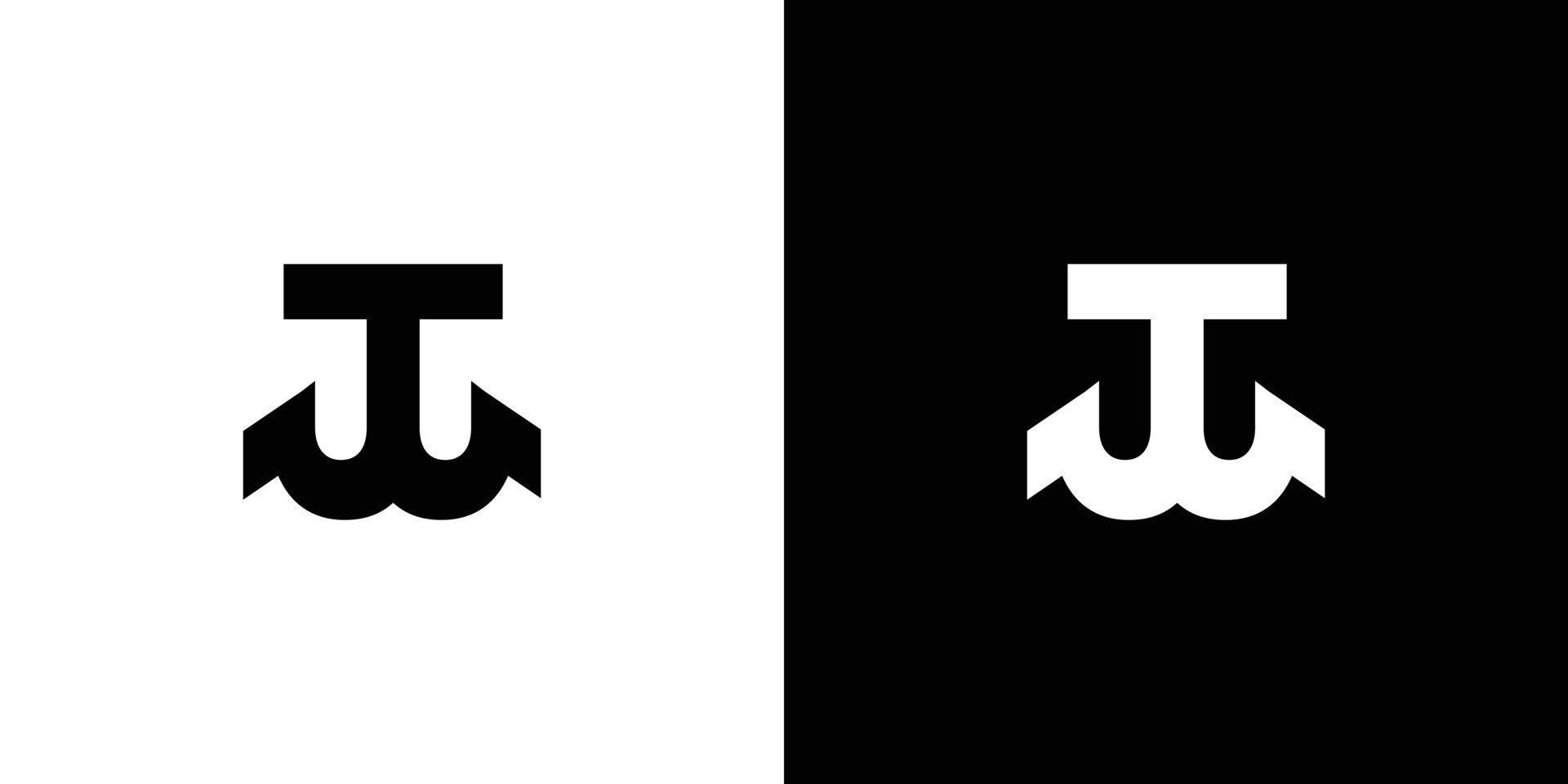 Modern and unique  letter TW initials logo design vector