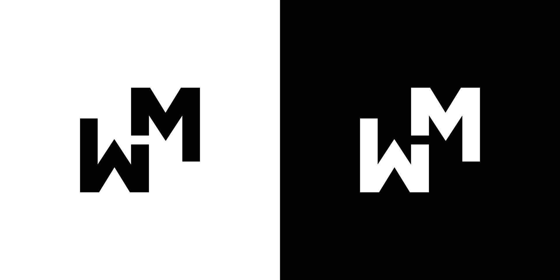 Modern and strong letter WM initials logo design vector
