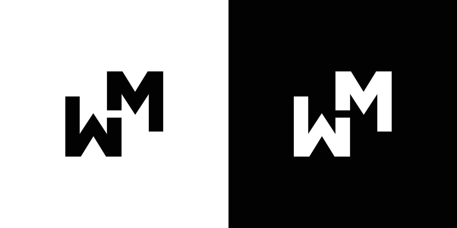 Modern and strong letter WM initials logo design vector