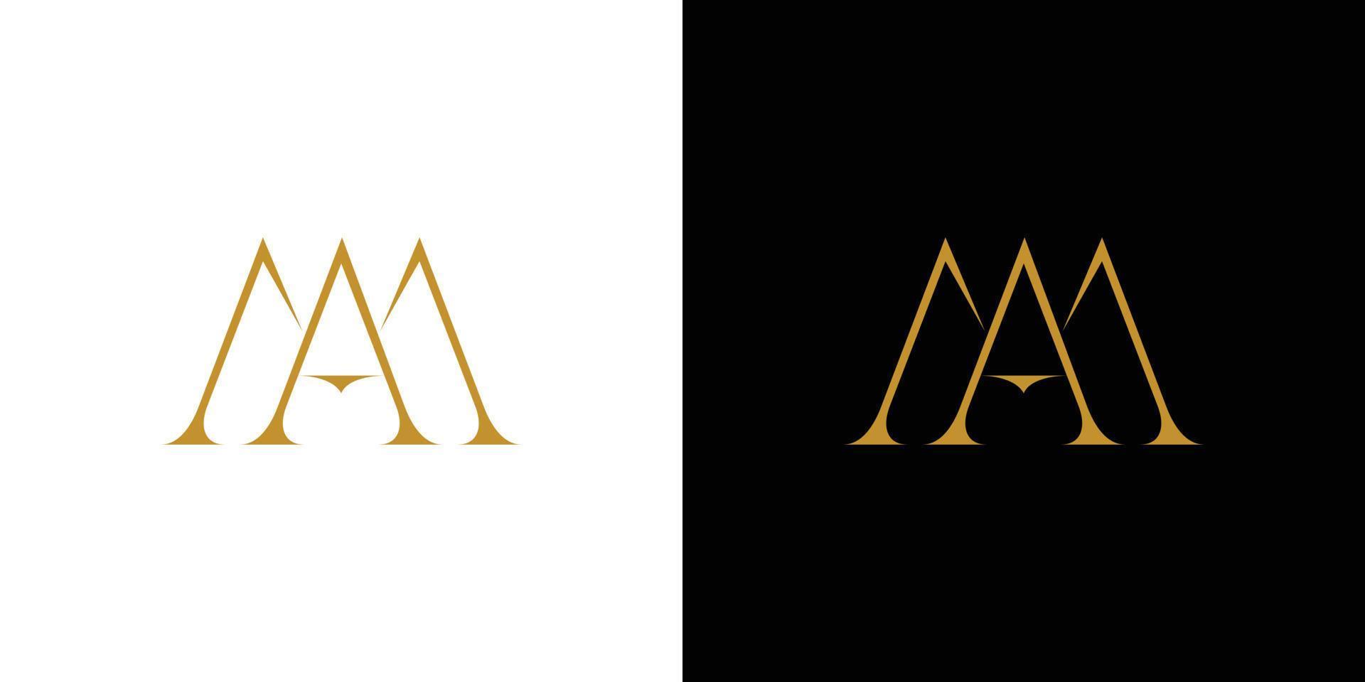 The initials logo letter AM is elegant and luxurious design vector