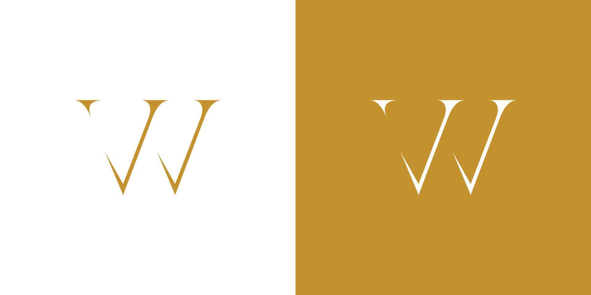 The initials logo letter W is elegant and luxurious design 2 vector