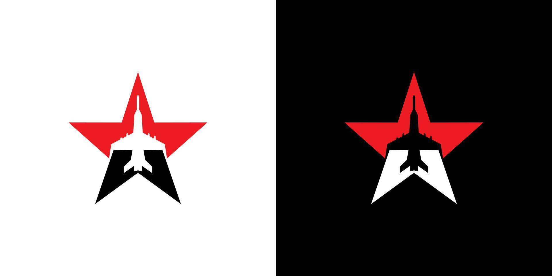 Powerful and modern Jet star logo design vector