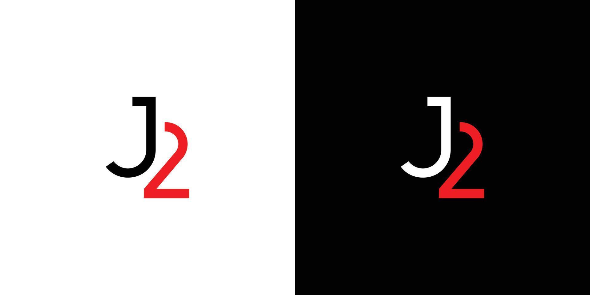 unique and modern J2 letter logo design 4 vector