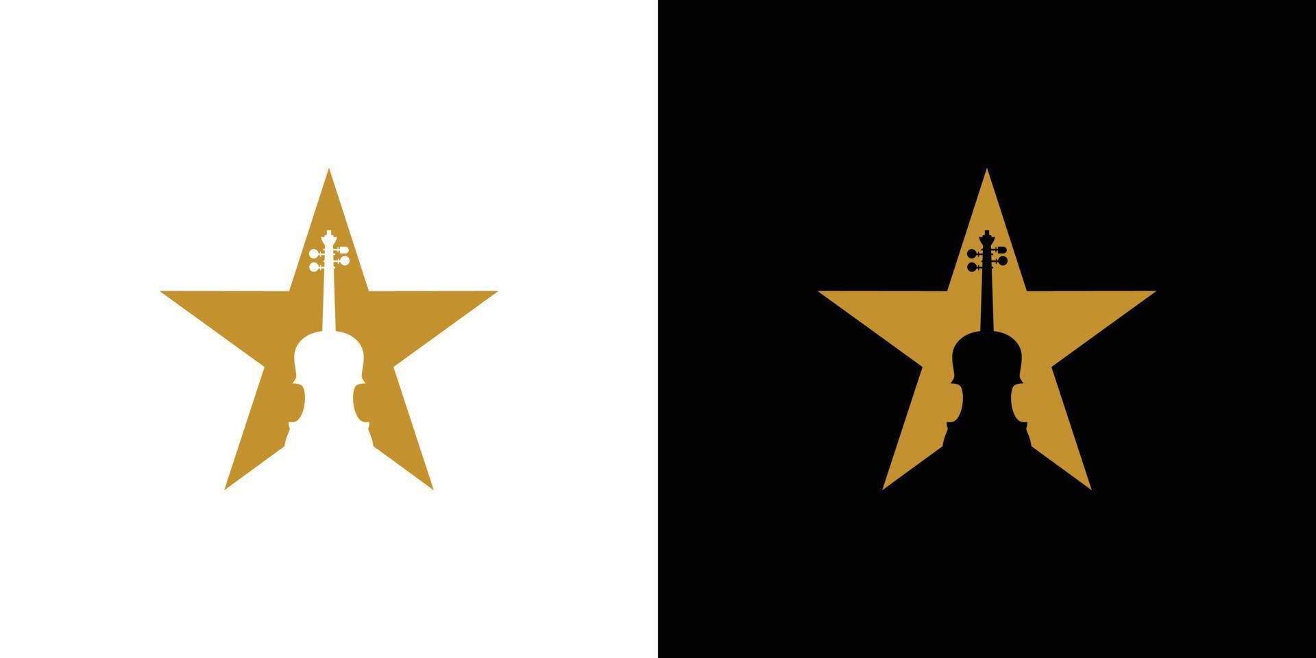 diseño de logotipo de estrella de violín simple y moderno vector